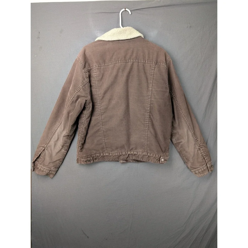 Levis Mens Corduroy Sherpa Lined Trucker Jacket Brown Medium